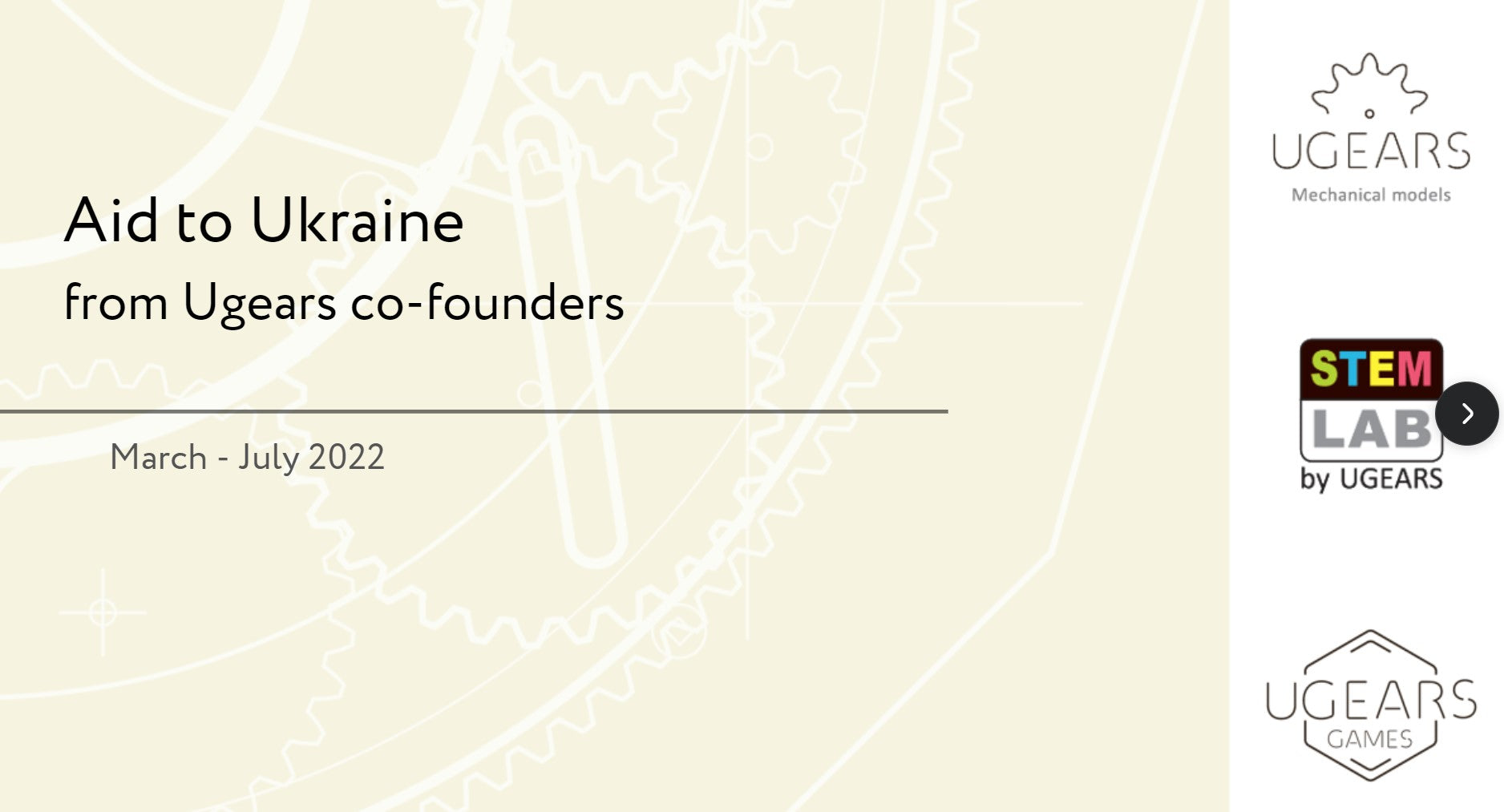 Aiuti all'Ucraina dai co-fondatori di Ugears