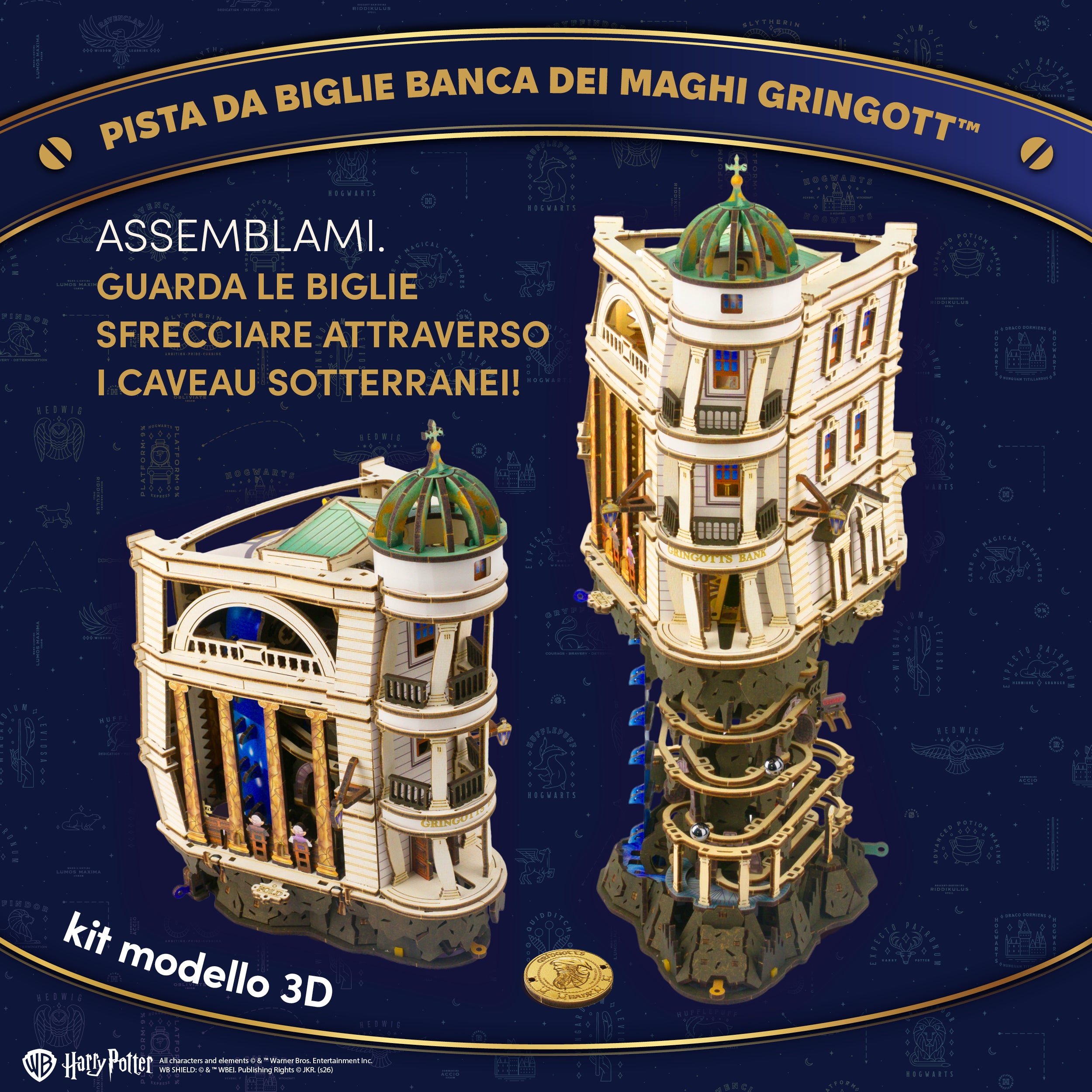 UGEARS - Harry Potter - Pista da biglie – Banca dei Maghi Gringott™