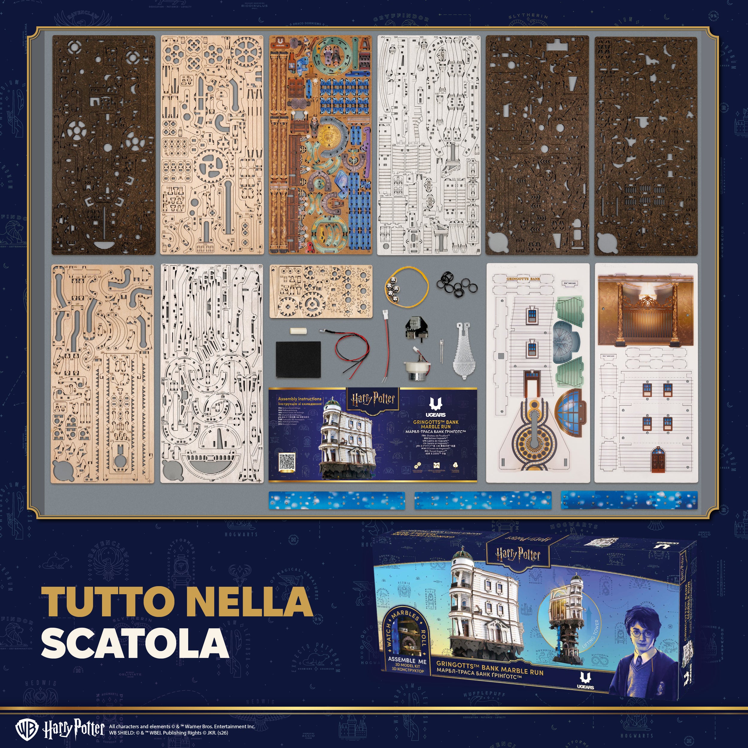 UGEARS - Harry Potter - Pista da biglie – Banca dei Maghi Gringott™