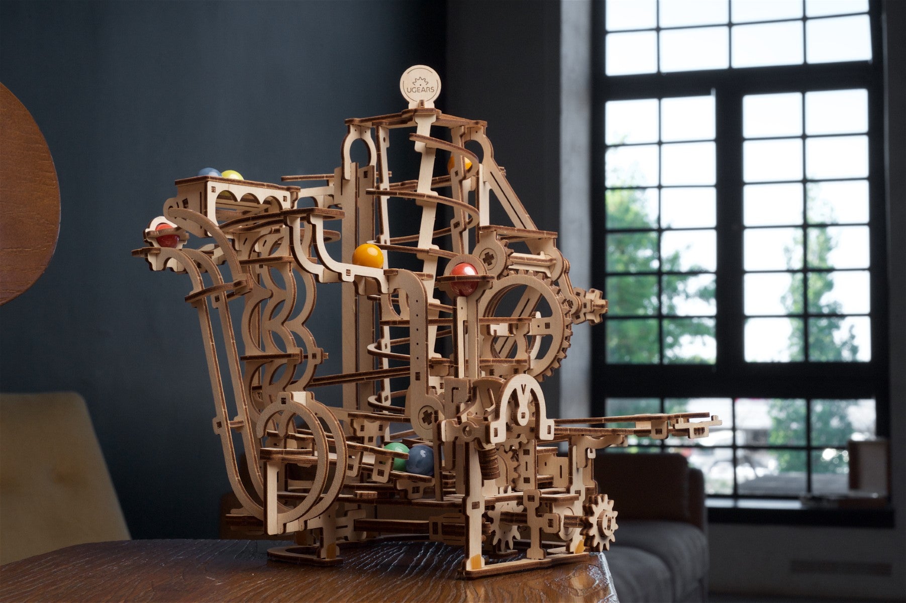 UGEARS - Pista da Biglie Marble Run 4 - Scivolo a Spirale