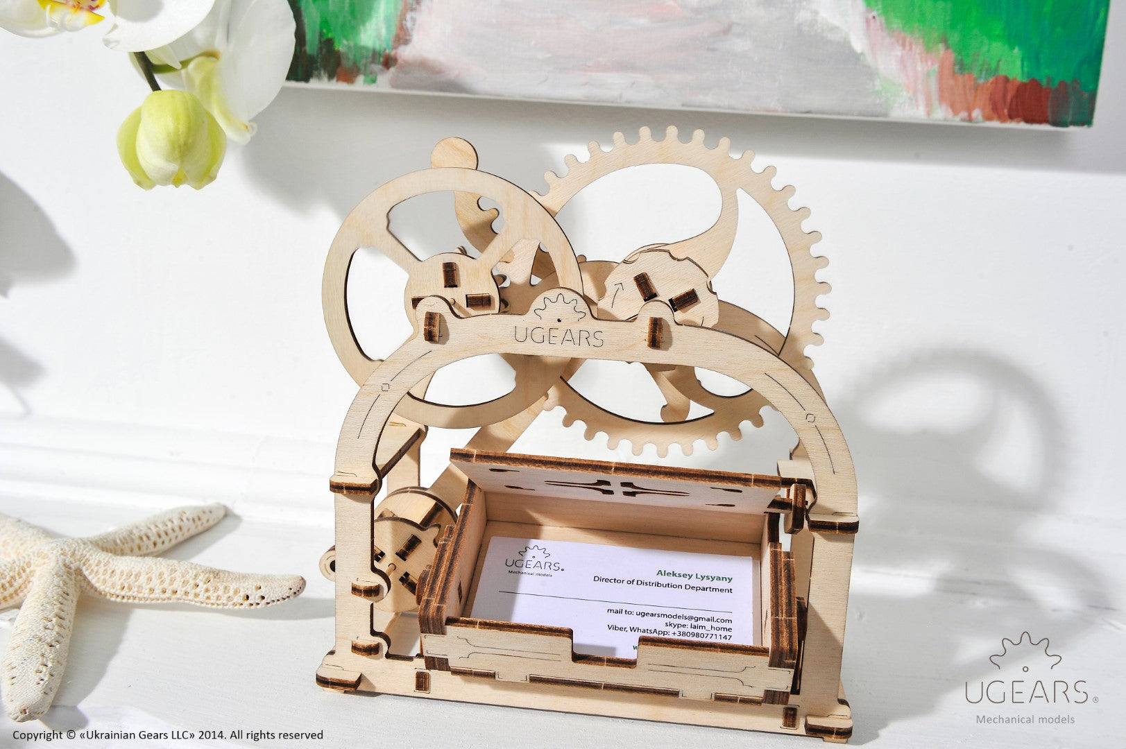 UGEARS - Scatola Meccanica - Portabiglietti da Visita