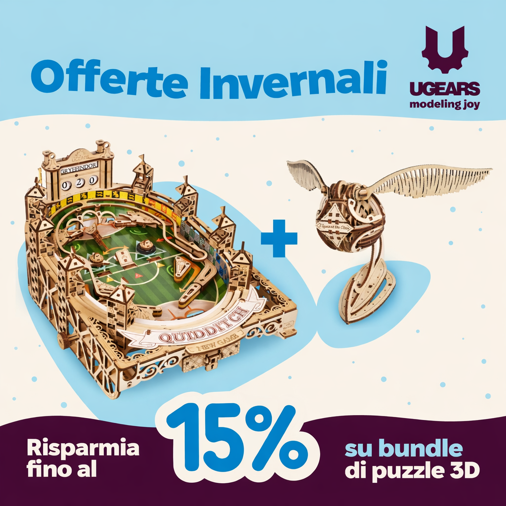 UGEARS - BUNDLE HARRY POTTER FLIPPER QUIDDITCH E BOCCINO D'ORO